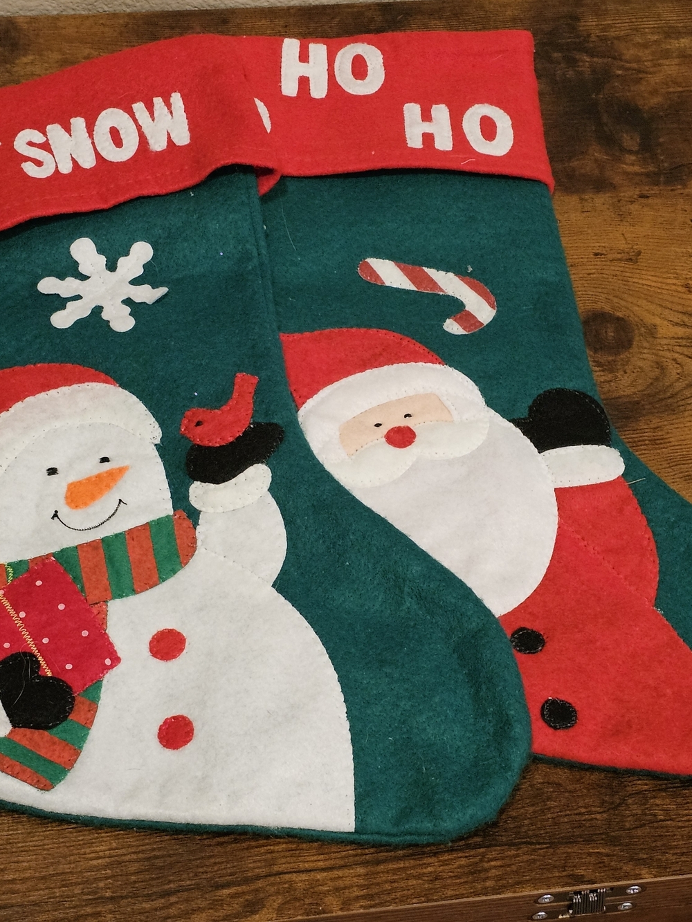 Holiday Snowman & Santa Stockings- Set